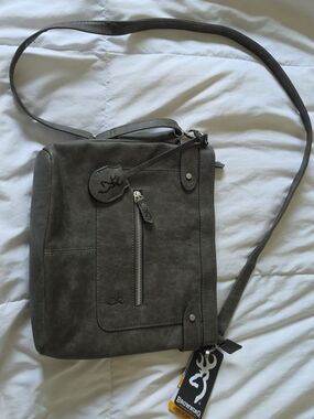 Browning Women's Gray Suede-Style Crossbody Bag